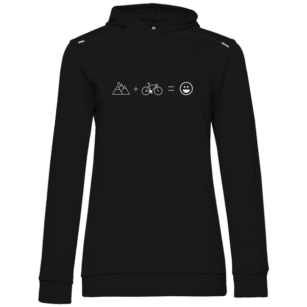 Berge & Rad = Glück - Damen Hoodie - Textilzauber