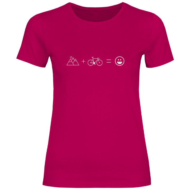Berge & Rad = Glück - Damen T - Shirt - Textilzauber