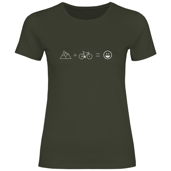 Berge & Rad = Glück - Damen T - Shirt - Textilzauber