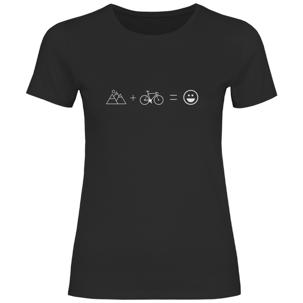Berge & Rad = Glück - Damen T - Shirt - Textilzauber