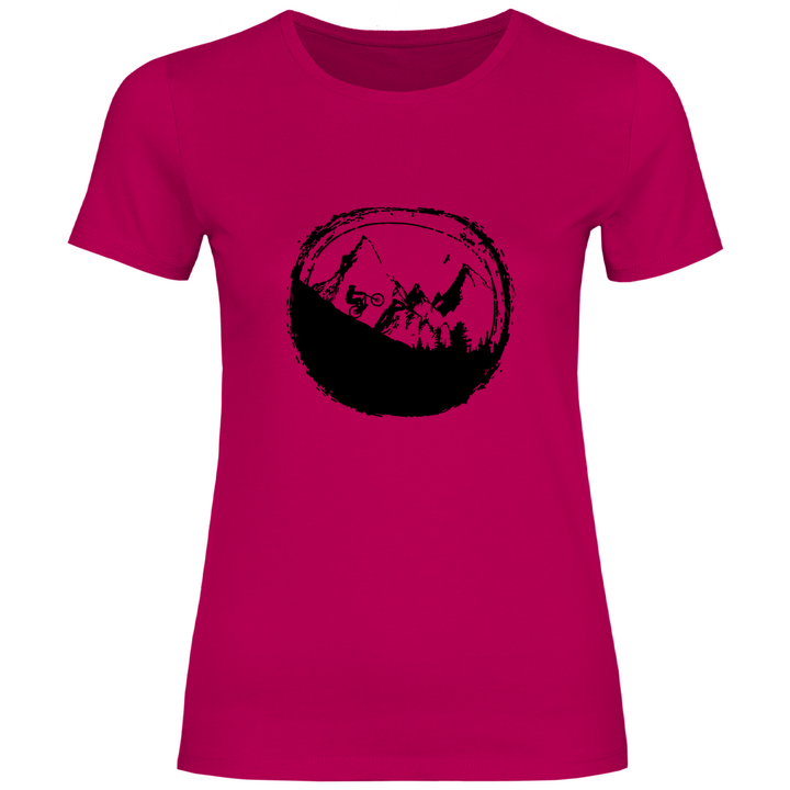 Biken in den Bergen - Damen T - Shirt - Textilzauber