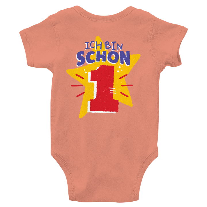 Bin schon 1 Bio Baby - Body mit Rückendruck - Textilzauber
