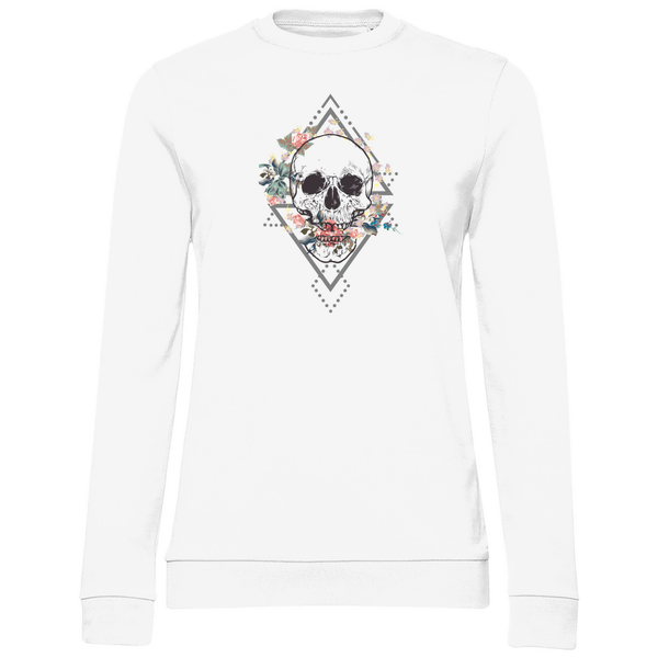Blühender Schädel - Damen Sweatshirt - Textilzauber