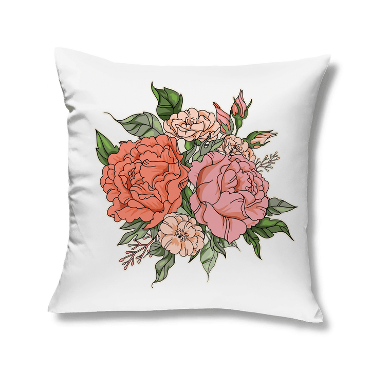 Blumenbouquet - Dekokissen - Textilzauber