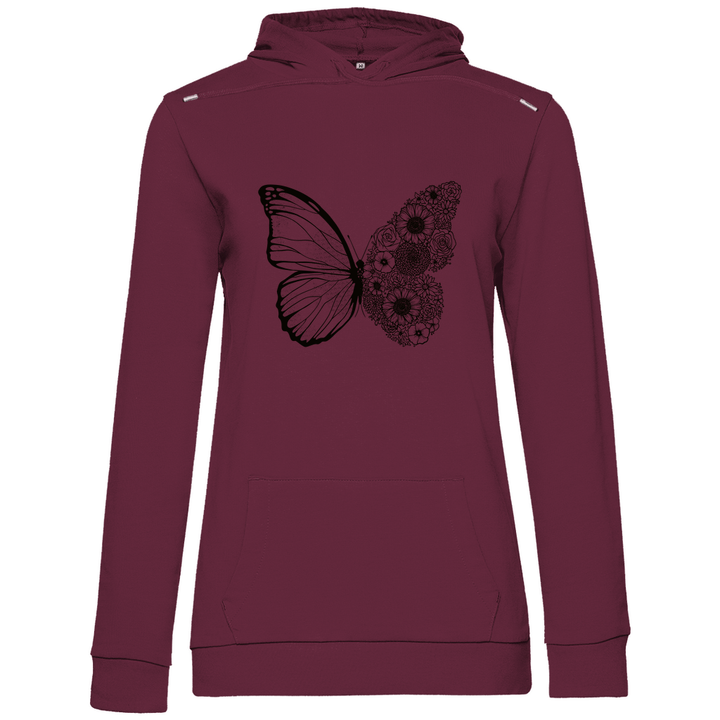 Blumenfalter - Damen Hoodie - Textilzauber