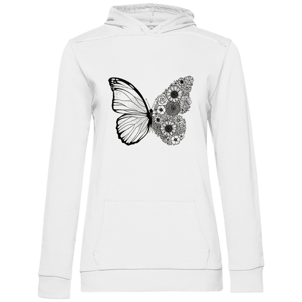 Blumenfalter - Damen Hoodie - Textilzauber