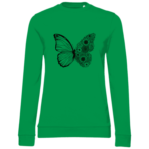 Blumenfalter - Damen Sweatshirt - Textilzauber