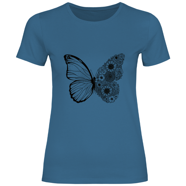 Blumenfalter - Damen T - Shirt - Textilzauber