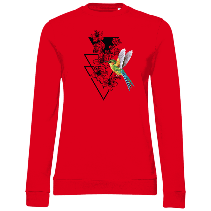 Blumenkolibri - Damen Sweatshirt - Textilzauber