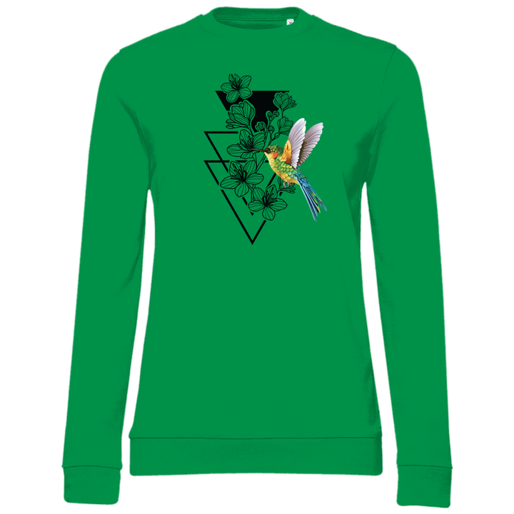Blumenkolibri - Damen Sweatshirt - Textilzauber