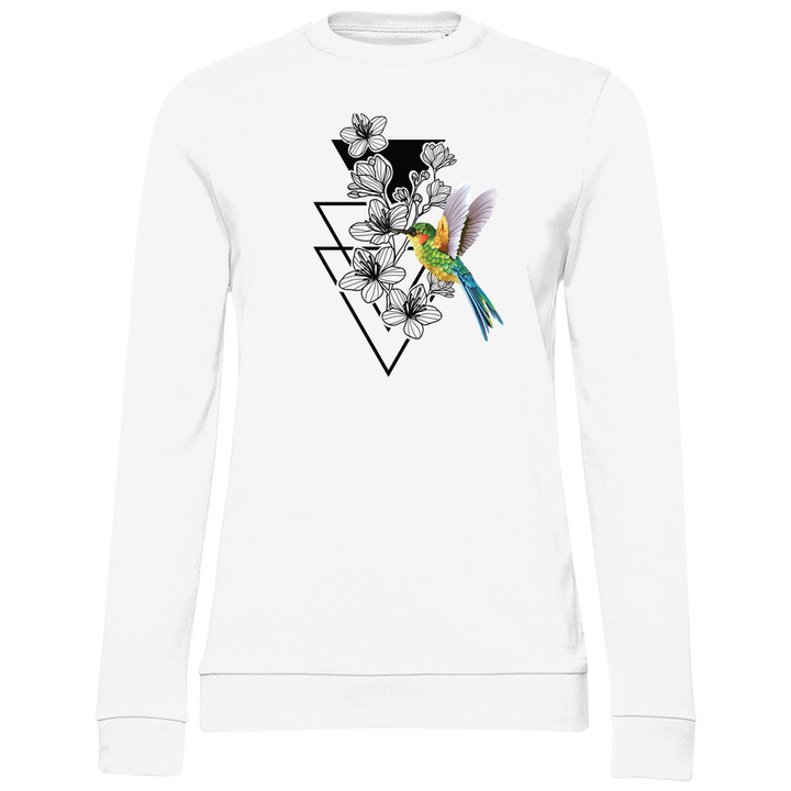 Blumenkolibri - Damen Sweatshirt - Textilzauber