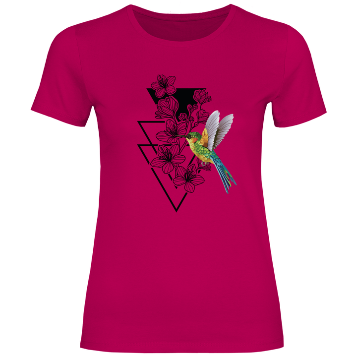 Blumenkolibri - Damen T - Shirt - Textilzauber