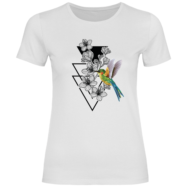 Blumenkolibri - Damen T - Shirt - Textilzauber