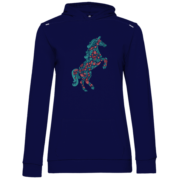 Blumiges Pferd - Damen Hoodie - Textilzauber