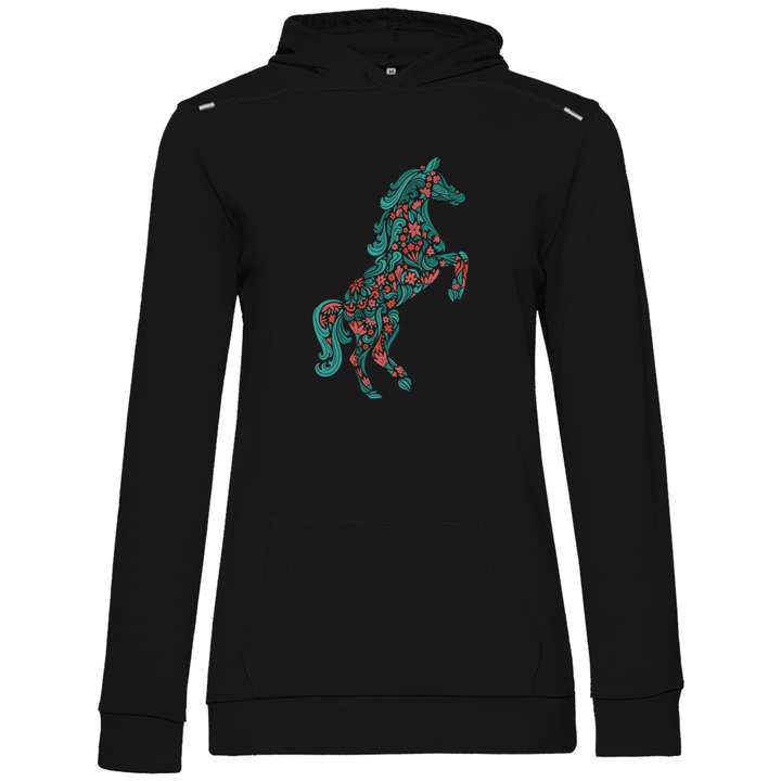 Blumiges Pferd - Damen Hoodie - Textilzauber