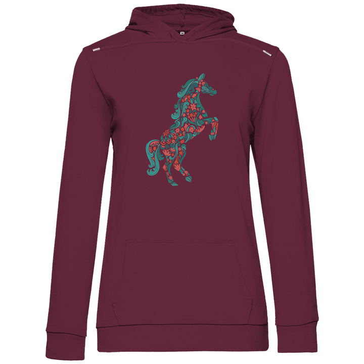 Blumiges Pferd - Damen Hoodie - Textilzauber