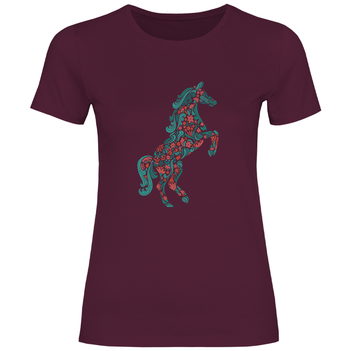 Blumiges Pferd - Damen T - Shirt - Textilzauber