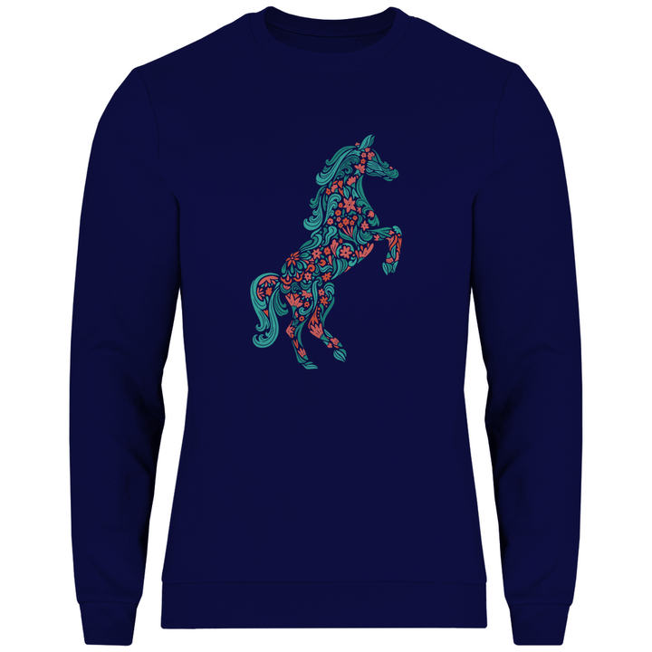 Blumiges Pferd - Herren Sweatshirt - Textilzauber