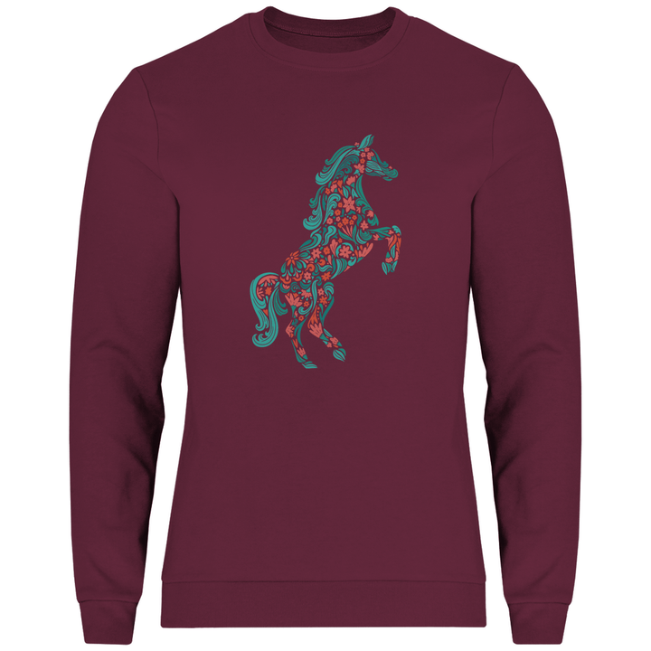 Blumiges Pferd - Herren Sweatshirt - Textilzauber