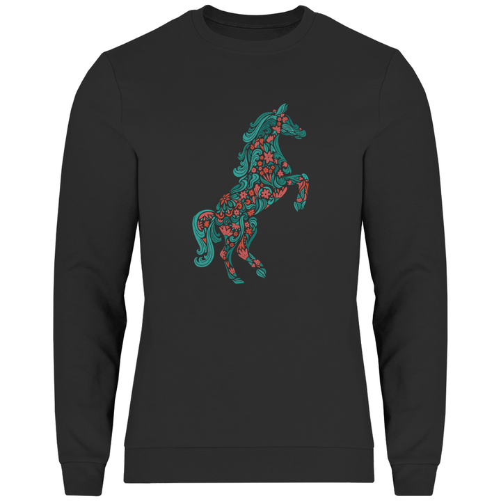 Blumiges Pferd - Herren Sweatshirt - Textilzauber