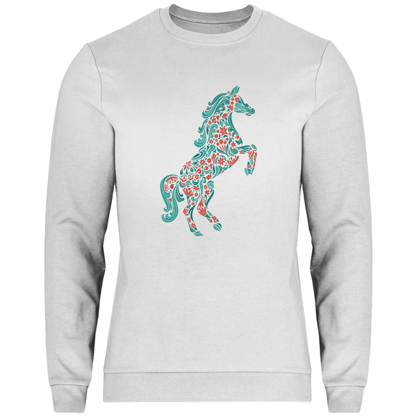 Blumiges Pferd - Herren Sweatshirt - Textilzauber
