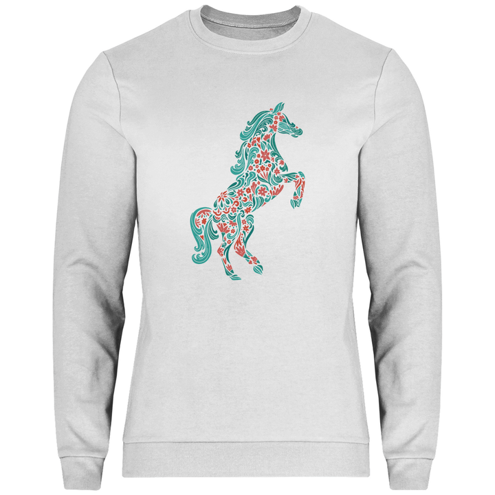 Blumiges Pferd - Herren Sweatshirt - Textilzauber