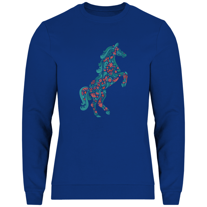 Blumiges Pferd - Herren Sweatshirt - Textilzauber
