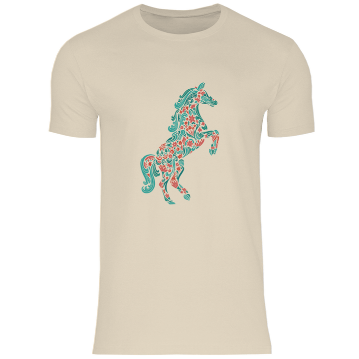 Blumiges Pferd - Herren T - Shirt - Textilzauber