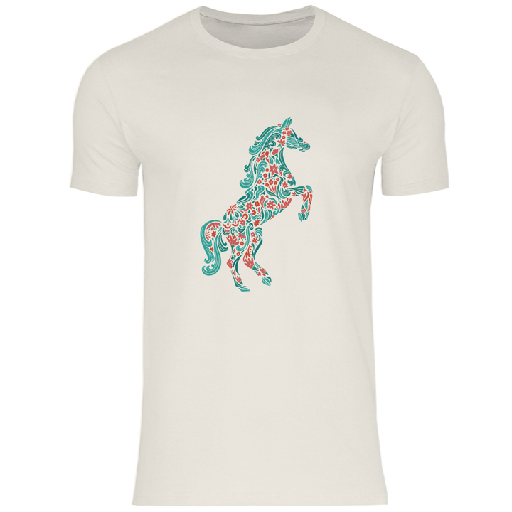 Blumiges Pferd - Herren T - Shirt - Textilzauber