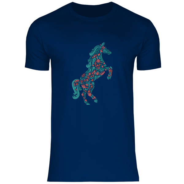 Blumiges Pferd - Herren T - Shirt - Textilzauber