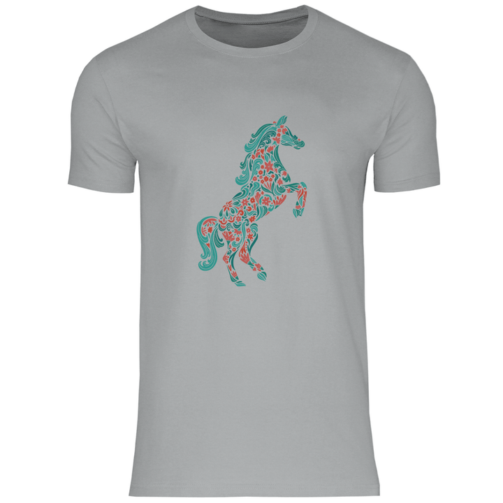 Blumiges Pferd - Herren T - Shirt - Textilzauber