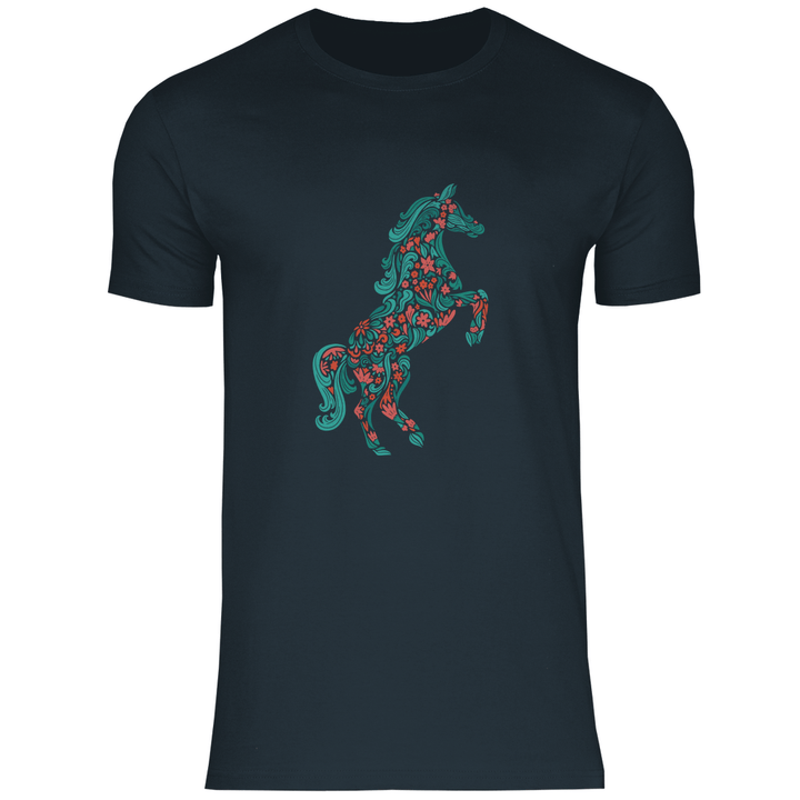 Blumiges Pferd - Herren T - Shirt - Textilzauber