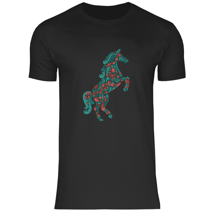 Blumiges Pferd - Herren T - Shirt - Textilzauber