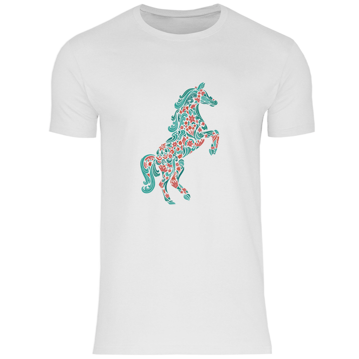 Blumiges Pferd - Herren T - Shirt - Textilzauber
