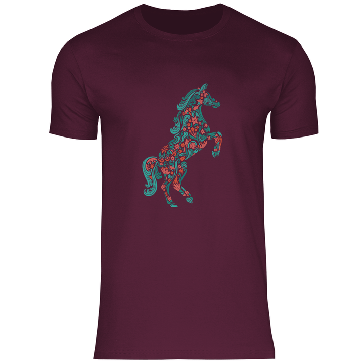 Blumiges Pferd - Herren T - Shirt - Textilzauber