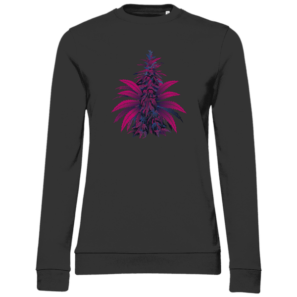 Bunte Hanfpflanze - Damen Sweatshirt - Textilzauber