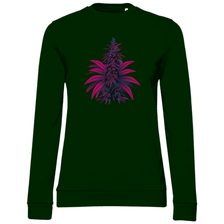 Bunte Hanfpflanze - Damen Sweatshirt - Textilzauber