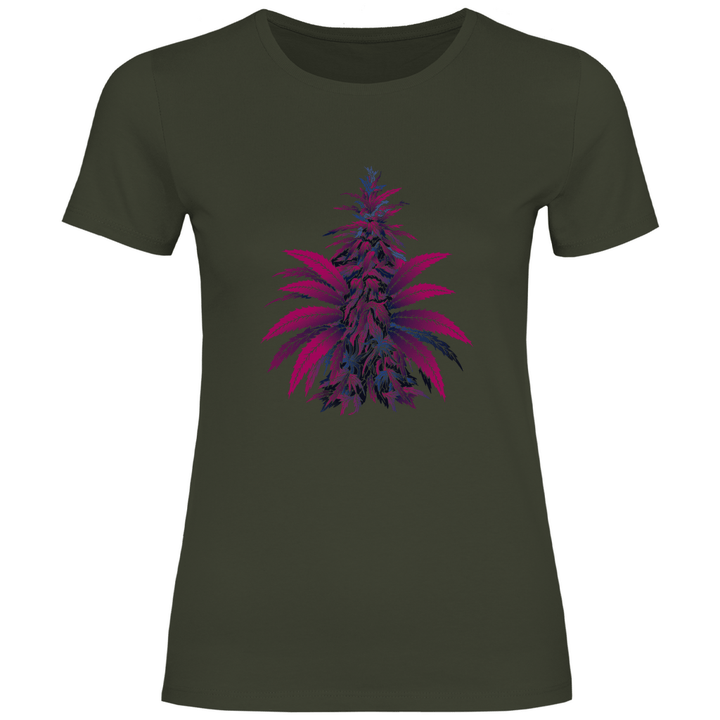 Bunte Hanfpflanze - Damen T - Shirt - Textilzauber