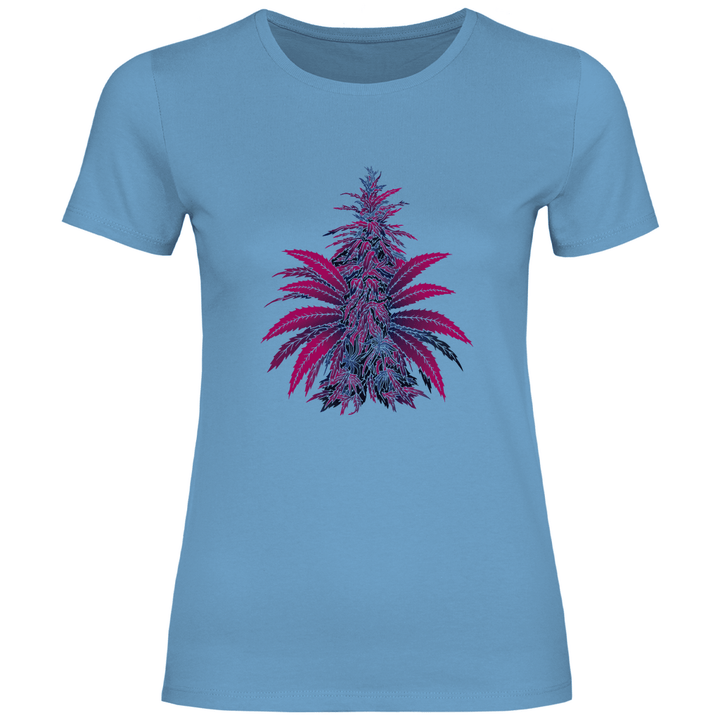 Bunte Hanfpflanze - Damen T - Shirt - Textilzauber