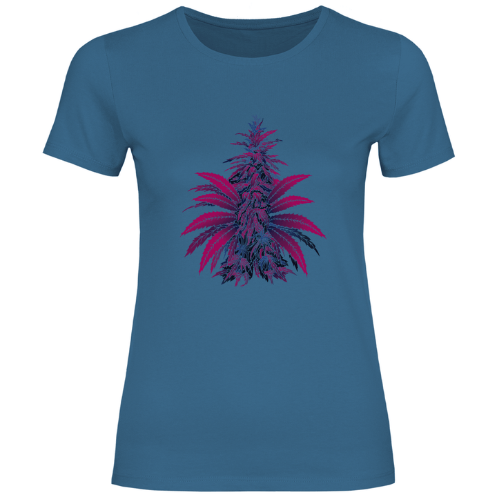 Bunte Hanfpflanze - Damen T - Shirt - Textilzauber