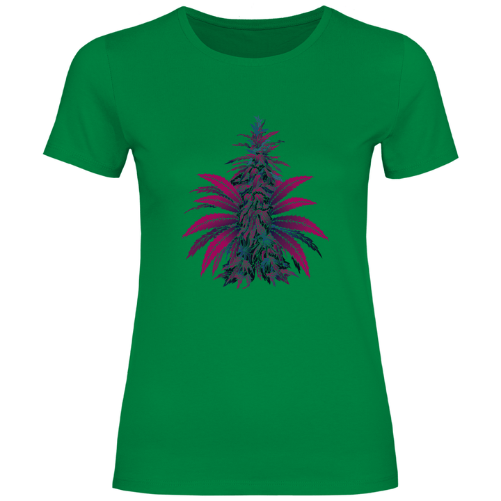 Bunte Hanfpflanze - Damen T - Shirt - Textilzauber