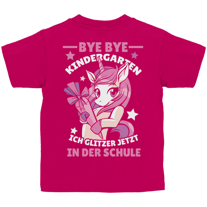 Bye Bye Kindergarten Kinder T-Shirt mit Rückendruck - Textilzauber