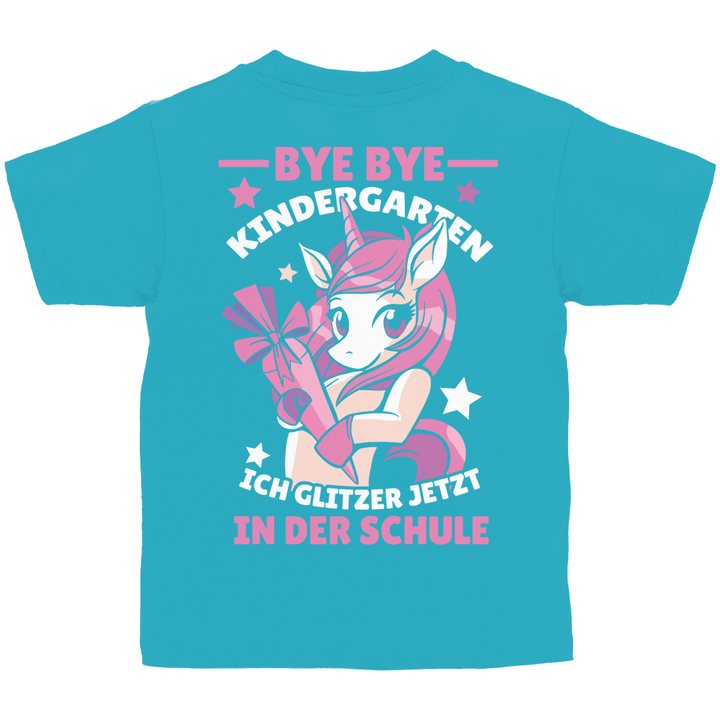 Bye Bye Kindergarten Kinder T-Shirt mit Rückendruck - Textilzauber