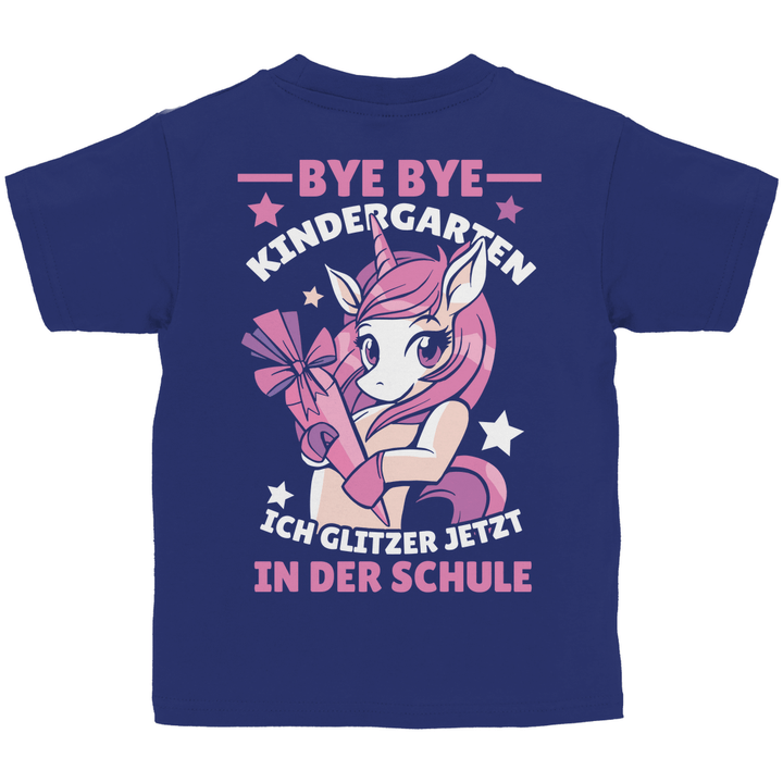 Bye Bye Kindergarten Kinder T-Shirt mit Rückendruck - Textilzauber