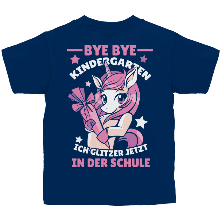 Bye Bye Kindergarten Kinder T-Shirt mit Rückendruck - Textilzauber