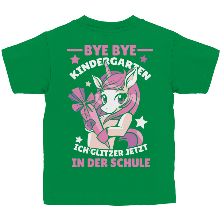 Bye Bye Kindergarten Kinder T-Shirt mit Rückendruck - Textilzauber