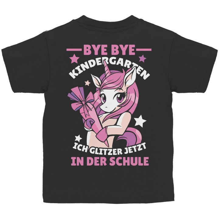 Bye Bye Kindergarten Kinder T-Shirt mit Rückendruck - Textilzauber