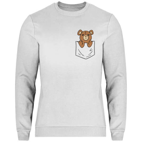 Teddybär in Brusttasche "Finger" - Herren Sweatshirt