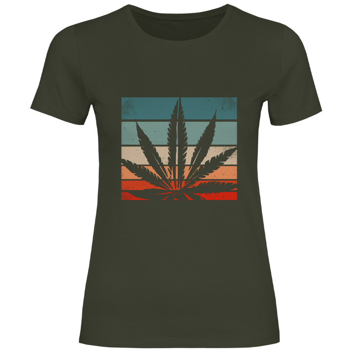 Cannabis Retro Design - Damen T - Shirt - Textilzauber