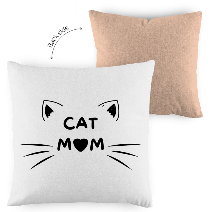 Cat Mom - Dekokissen zweifarbig - Textilzauber